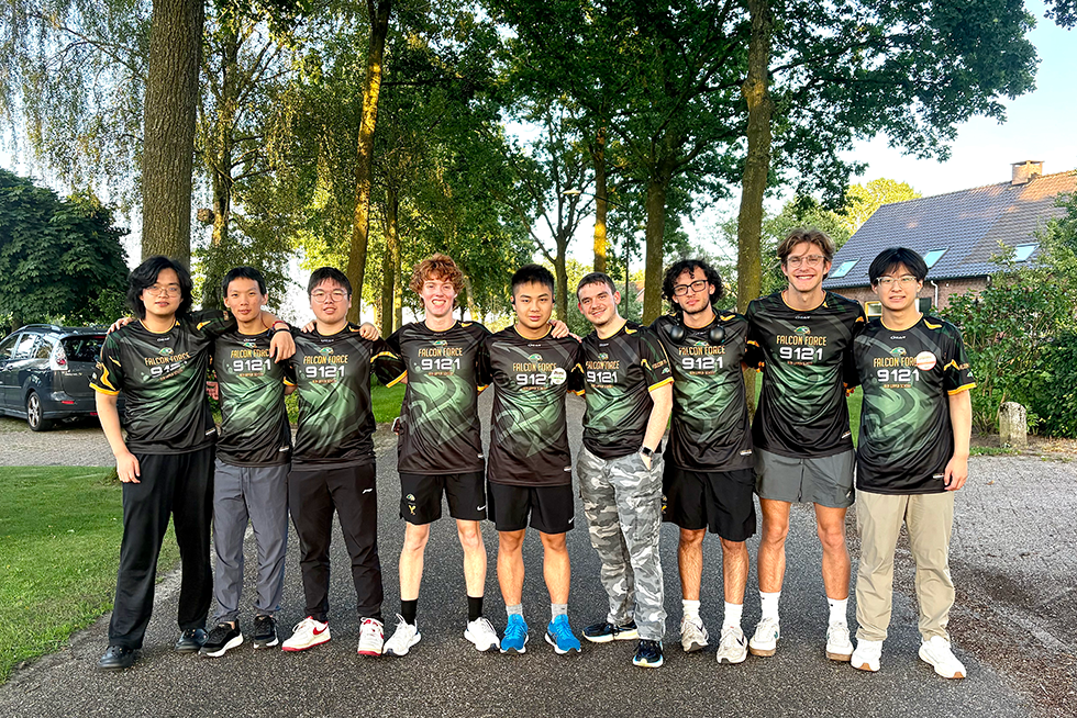 Falcon Force team group photo outdoors